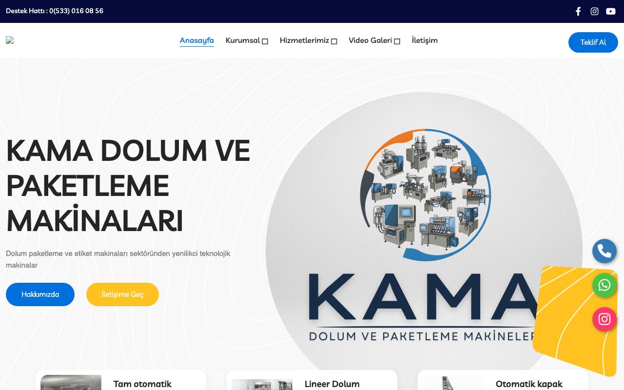 Kama Dolum ve Paketleme Makinaları