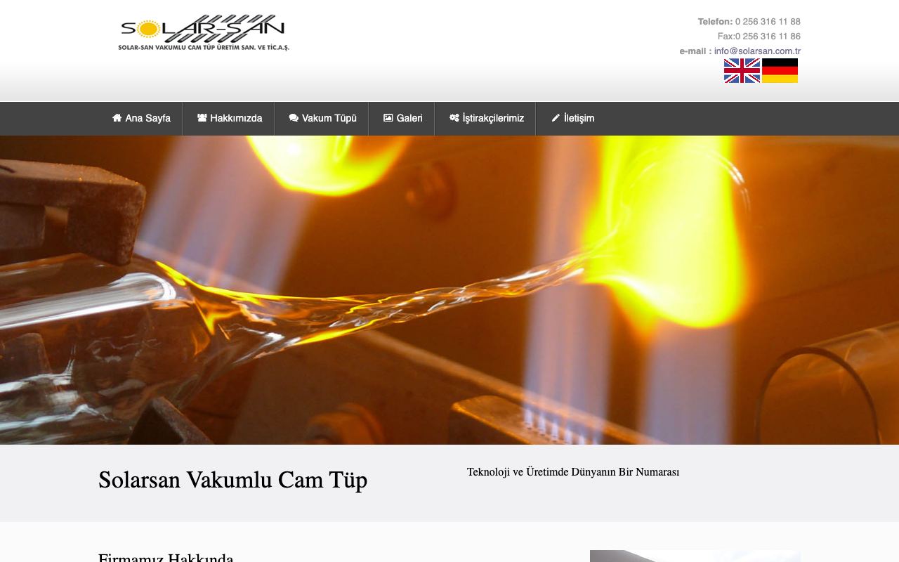 Solarsan Vakumlu Cam Tüp